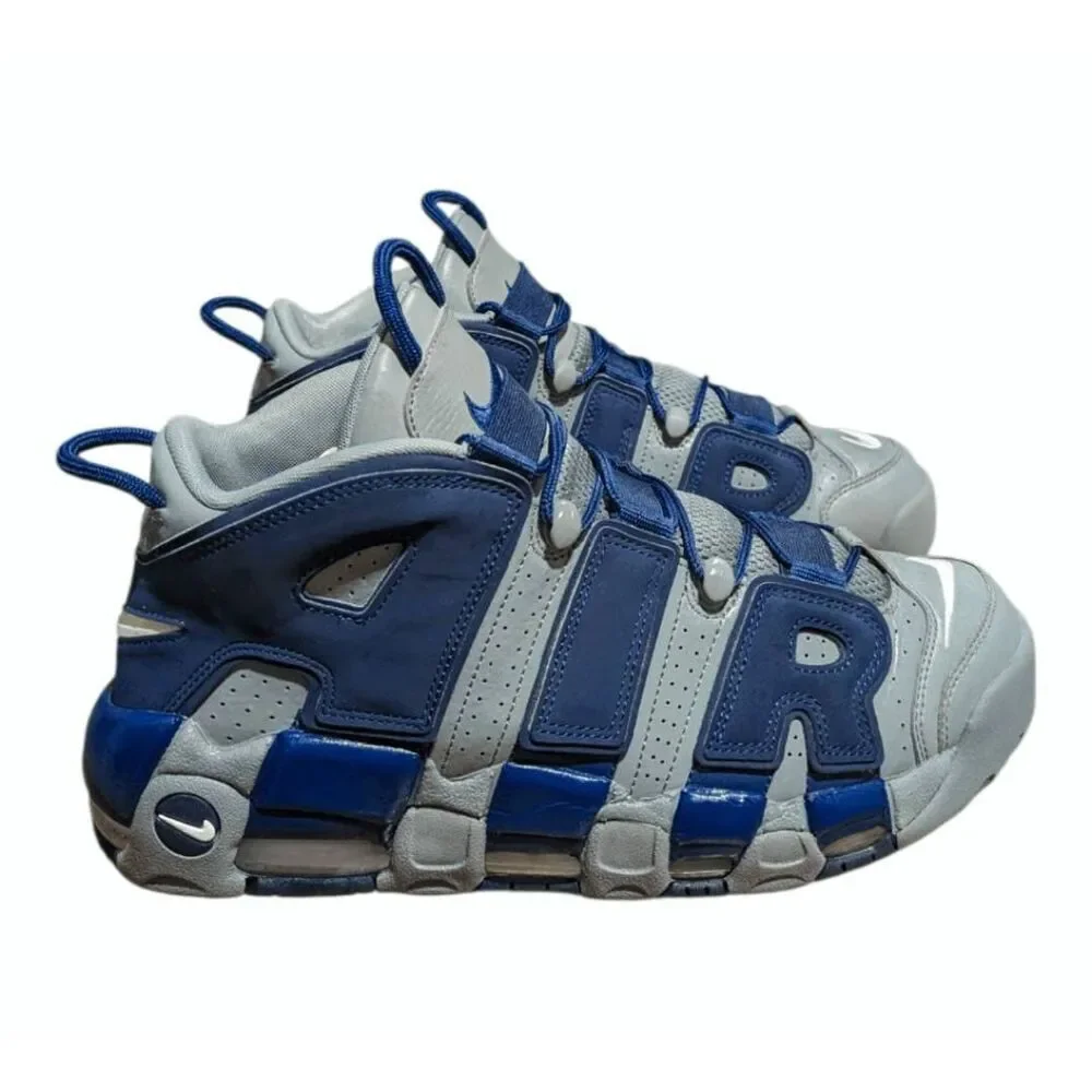 NIKE Air More Uptempo 'Cool Grey Midnight Navy' Sneakers Size 12